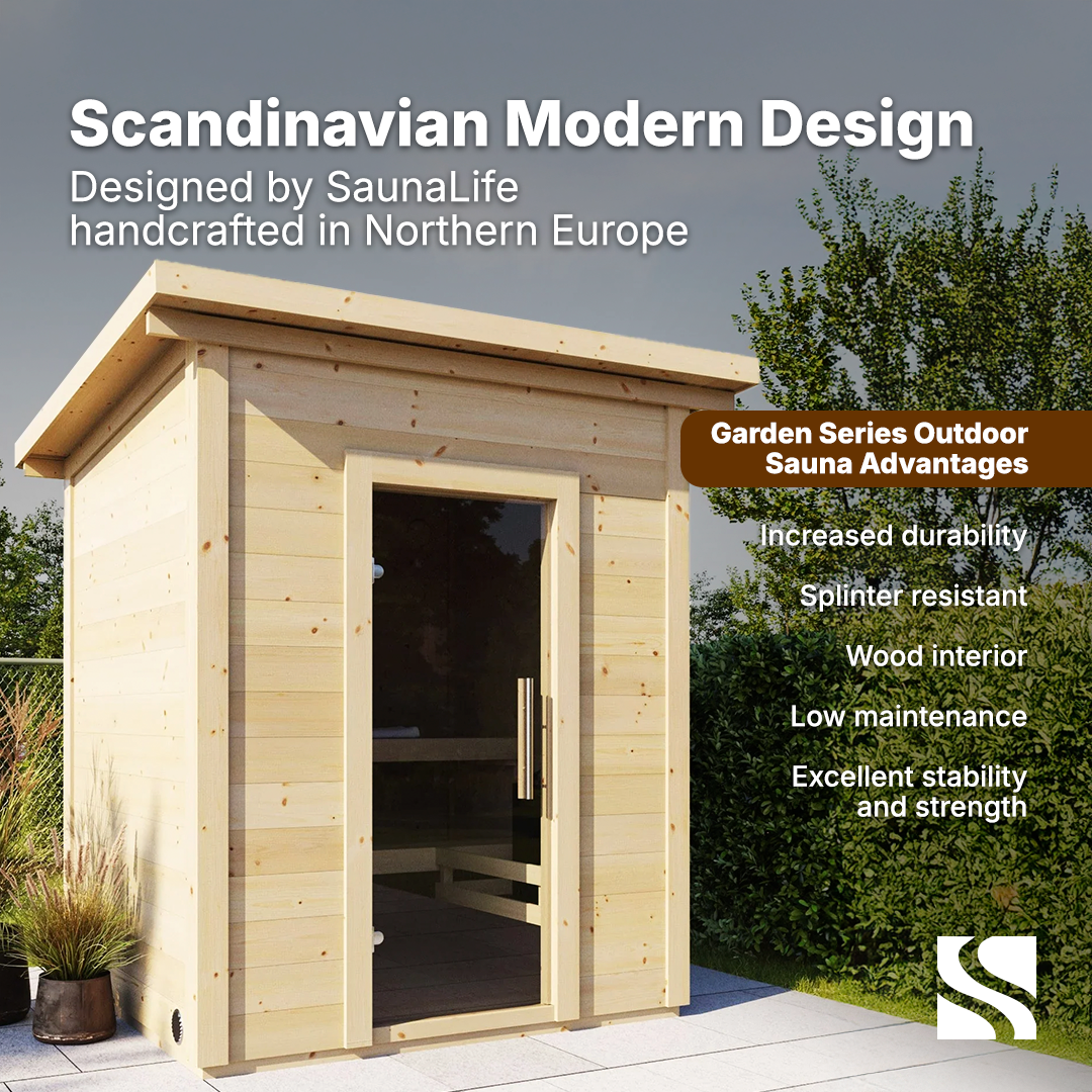 SaunaLife Model G2 4 Person Garden Series Outdoor Home Sauna Kit