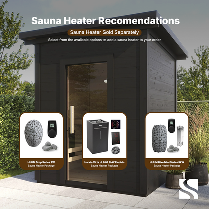 SaunaLife Model G2 4 Person Garden Series Outdoor Home Sauna Kit